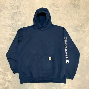 Carhartt Men’s Hoodie XXL - Long Sleeve Pullover - Black - Sleeve Spellout